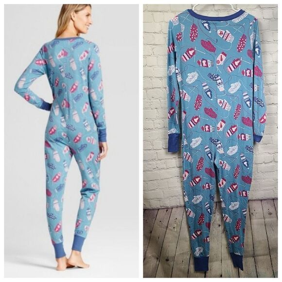 Nite Nite Munki Munki XS (0/2) Knit Mittens Pajama Onesie One-piece Union Suit - Picture 3 of 8